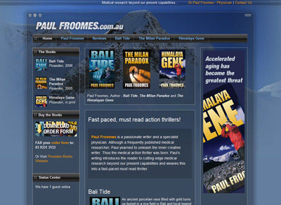 Dr Paul Froomes, Fiction Author and Specialist Physician
